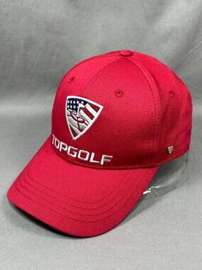 Topgolf Salutes Our Brave Heroes Strapback Hat Cap Red Golfer Adjustable Mens